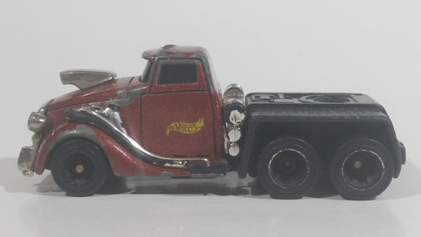 2000 Hot Wheels Pavement Pounders Semi Truck Dark Red Maroon Die Cast Toy Rig Tractor Vehicle 89049 89850