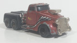 2000 Hot Wheels Pavement Pounders Semi Truck Dark Red Maroon Die Cast Toy Rig Tractor Vehicle 89049 89850