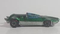 Vintage 1970 Hot Wheels Swingin' Wing Spectraflame Green Red Lines Die Cast Toy Car Vehicle with Slide Out Rear Exhaust and Engine - 1969 Hong Kong