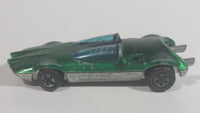 Vintage 1970 Hot Wheels Swingin' Wing Spectraflame Green Red Lines Die Cast Toy Car Vehicle with Slide Out Rear Exhaust and Engine - 1969 Hong Kong