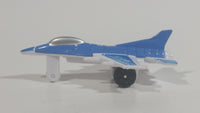 Unknown Brand Blue and White "98" "29" Fighter Jet Airplane Die Cast and Plastic Toy Aircraft Vehicle