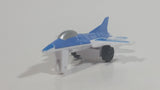 Unknown Brand Blue and White "98" "29" Fighter Jet Airplane Die Cast and Plastic Toy Aircraft Vehicle