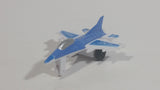 Unknown Brand Blue and White "98" "29" Fighter Jet Airplane Die Cast and Plastic Toy Aircraft Vehicle