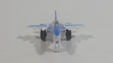 Unknown Brand Blue and White "98" "29" Fighter Jet Airplane Die Cast and Plastic Toy Aircraft Vehicle