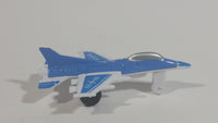 Unknown Brand Blue and White "98" "29" Fighter Jet Airplane Die Cast and Plastic Toy Aircraft Vehicle