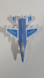 Unknown Brand Blue and White "98" "29" Fighter Jet Airplane Die Cast and Plastic Toy Aircraft Vehicle