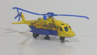 2011 Matchbox Sky Busters Sikorsky S-92 Helicopter Air Ambulance Rescue Medic Yellow and Blue Die Cast Toy Aircraft Vehicle