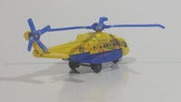 2011 Matchbox Sky Busters Sikorsky S-92 Helicopter Air Ambulance Rescue Medic Yellow and Blue Die Cast Toy Aircraft Vehicle