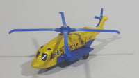 2011 Matchbox Sky Busters Sikorsky S-92 Helicopter Air Ambulance Rescue Medic Yellow and Blue Die Cast Toy Aircraft Vehicle