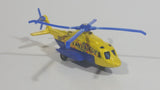 2011 Matchbox Sky Busters Sikorsky S-92 Helicopter Air Ambulance Rescue Medic Yellow and Blue Die Cast Toy Aircraft Vehicle