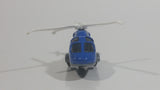 2015 Matchbox Jurassic World Sky Busters Mission Force Mission Chopper Helicopter Isla Nublar Blue Grey and White Die Cast Toy Aircraft Vehicle