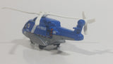 2015 Matchbox Jurassic World Sky Busters Mission Force Mission Chopper Helicopter Isla Nublar Blue Grey and White Die Cast Toy Aircraft Vehicle