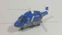 2015 Matchbox Jurassic World Sky Busters Mission Force Mission Chopper Helicopter Isla Nublar Blue Grey and White Die Cast Toy Aircraft Vehicle