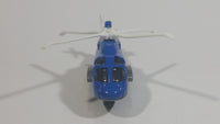 2015 Matchbox Jurassic World Sky Busters Mission Force Mission Chopper Helicopter Isla Nublar Blue Grey and White Die Cast Toy Aircraft Vehicle