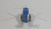 2015 Matchbox Jurassic World Sky Busters Mission Force Mission Chopper Helicopter Isla Nublar Blue Grey and White Die Cast Toy Aircraft Vehicle