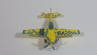 2009 Matchbox Sky Busters New Stunt Plane 75 Yellow Blue Die Cast Toy Aircraft Vehicle