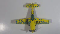 2009 Matchbox Sky Busters New Stunt Plane 75 Yellow Blue Die Cast Toy Aircraft Vehicle