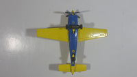 2009 Matchbox Sky Busters New Stunt Plane 75 Yellow Blue Die Cast Toy Aircraft Vehicle