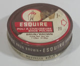 Vintage Knomark Esquire Boot Polish Brown 1 1/8 oz Round Metal Tin Some Dry Product Inside