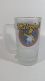 2002 20th Century Fox The Simpsons Homer Simpson "To Alcohol!" Frosted Heavy Glass Beer Mug TV Cartoon Collectible