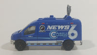 2017 Matchbox MBX Adventure City '14 Ford Transit News Van Blue Die Cast Toy Car Vehicle