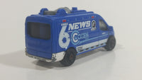 2017 Matchbox MBX Adventure City '14 Ford Transit News Van Blue Die Cast Toy Car Vehicle