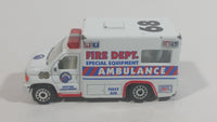 Realtoy Fire Dept. Special Equipment Ambulance White 68 Die Cast Toy Car Rescue Medic Emergency Vehicle