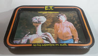 Vintage 1982 Universal City Studios E.T. The Extra Terrestrial in His Adventure On Earth Metal Lunch TV Tray Movie Film Collectible