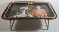 Vintage 1982 Universal City Studios E.T. The Extra Terrestrial in His Adventure On Earth Metal Lunch TV Tray Movie Film Collectible