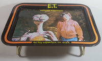 Vintage 1982 Universal City Studios E.T. The Extra Terrestrial in His Adventure On Earth Metal Lunch TV Tray Movie Film Collectible