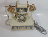 Vintage DecoTel French Victorian Style Blue and White Cameo Grecian Scenes Brass Rotary Telephone