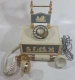 Vintage DecoTel French Victorian Style Blue and White Cameo Grecian Scenes Brass Rotary Telephone