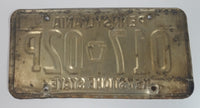 1988 Pennsylvania Keystone State Yellow with Blue Letters Vehicle License Plate 017 02P