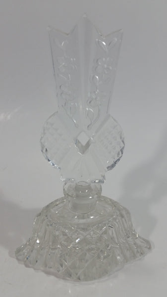 Vintage Clear Crystal Glass Perfume Bottle with Large Pointed Stopper