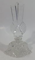 Vintage Clear Crystal Glass Perfume Bottle with Large Pointed Stopper