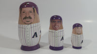 Gila River Casinos Russian Babooshka MLB Baseball Arizona Diamondbacks Set of 3 Wooden Stacking Nesting Dolls of Players