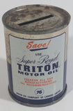 Rare Vintage Unocal 76 Super Royal Triton Motor Oil "The Finest" 4 oz Tin Metal Coin Bank