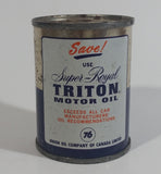 Rare Vintage Unocal 76 Super Royal Triton Motor Oil "The Finest" 4 oz Tin Metal Coin Bank