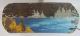 Beautiful Vintage Plastic Covered Nature Scenes Elk and Forest Wooden Chuck Wagon Lamp Light