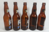 Vintage Set of 5 Labatt's Pilsner Beer Amber Brown Glass Bottles