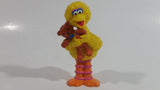 1997 Tyco Henson Preschool Toys Sesame Street Big Bird Holding Brown Teddy Bear 3 1/2" PVC Toy Figure