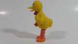 1997 Tyco Henson Preschool Toys Sesame Street Big Bird Holding Brown Teddy Bear 3 1/2" PVC Toy Figure