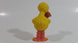 1997 Tyco Henson Preschool Toys Sesame Street Big Bird Holding Brown Teddy Bear 3 1/2" PVC Toy Figure