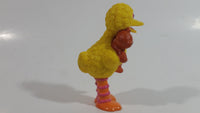 1997 Tyco Henson Preschool Toys Sesame Street Big Bird Holding Brown Teddy Bear 3 1/2" PVC Toy Figure