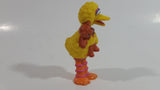 1997 Tyco Henson Preschool Toys Sesame Street Big Bird Holding Brown Teddy Bear 3 1/2" PVC Toy Figure