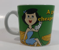 Hanna Barbera The Flintstones "A good friend is cheaper than therapy" Wilma Flintstone and Betty Rubble Ceramic Coffee Mug Cartoon Television Show Collectible