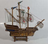 Vintage Collectible Santa Maria 1492 Wooden Model Sailing Ship