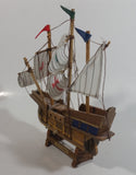 Vintage Collectible Santa Maria 1492 Wooden Model Sailing Ship