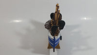 Welcome Aboard 6 1/2" Long Blue and White Wood Fishing Boat Ship