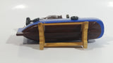 Welcome Aboard 6 1/2" Long Blue and White Wood Fishing Boat Ship